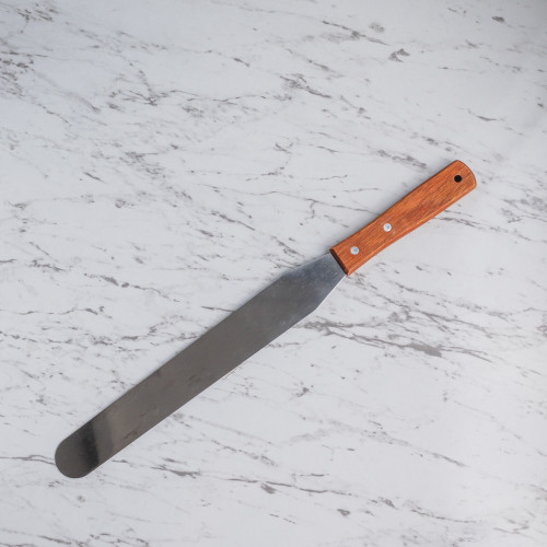 Cake Décor Spatula Straight w Wood Handle 10"