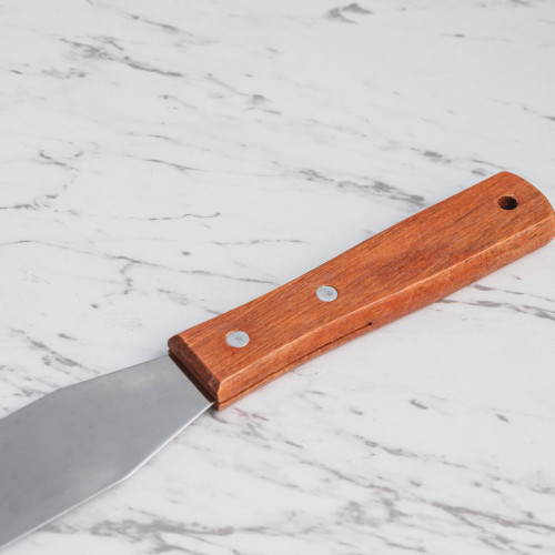 Cake Décor Spatula Straight w Wood Handle 10" 4