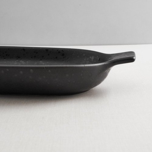 Sango Black Medium Oval Eared Dish 24.2 x 14.4cm 2