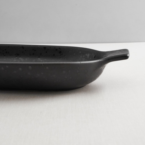 Sango Black Medium Oval Eared Dish 24.2 x 14.4cm 2