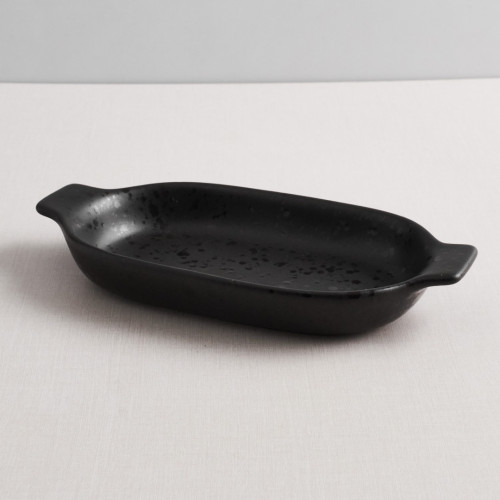 Sango Black Individual Oval Eared Dish 15.4 x 8.9cm