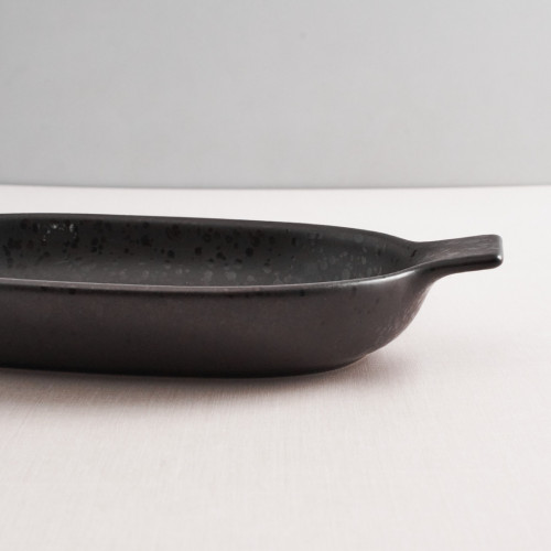 Sango Black Small Oval Eared Dish 19 x 11.1cm 2