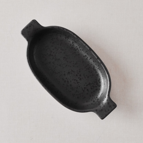 Sango Black Small Oval Eared Dish 19 x 11.1cm 4