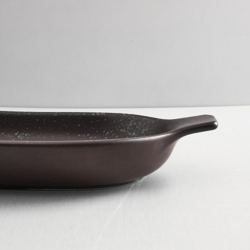 Sango Brown Medium Oval Eared Dish 24.2 x 14.4cm 2