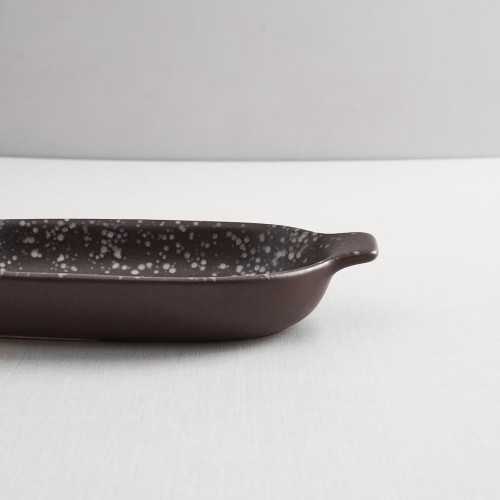 Sango Brown Individual Oval Eared Dish 15.4 x 8.9cm 2