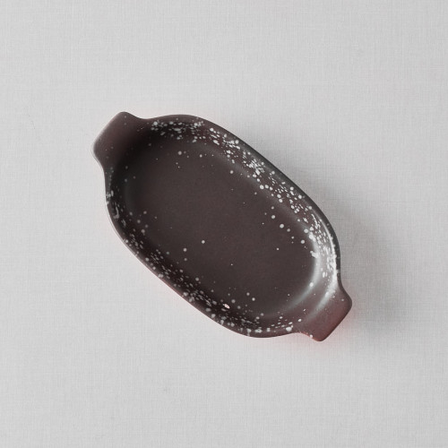 Sango Brown Individual Oval Eared Dish 15.4 x 8.9cm 3