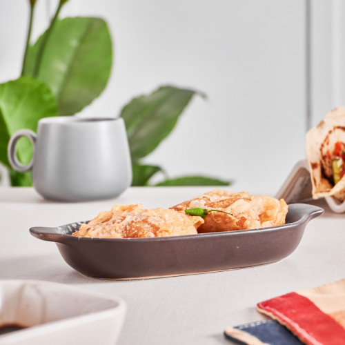 Sango Brown Individual Oval Eared Dish 15.4 x 8.9cm 5