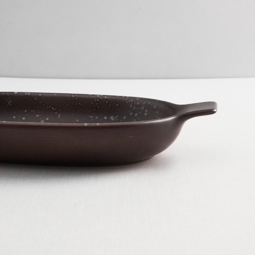 Sango Brown Small Oval Eared Dish 19 x 11.1cm 2