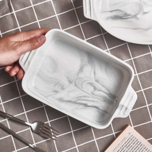 Rectangular Marble Glazed Baking Pan 10" 5