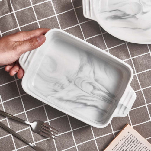 Rectangular Marble Glazed Baking Pan 10" 5