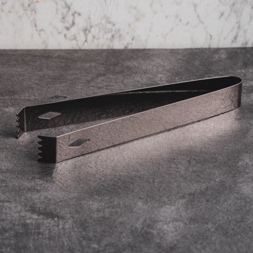 Stainless Steel Ice Tong Black