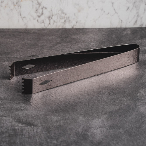 Stainless Steel Ice Tong Black