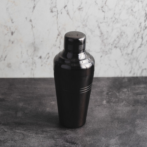 Classic Cobbler Cocktail Shaker 400ml Black 2