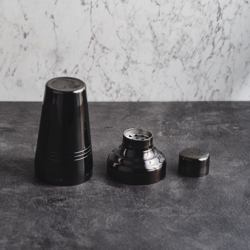 Classic Cobbler Cocktail Shaker 400ml Black 3