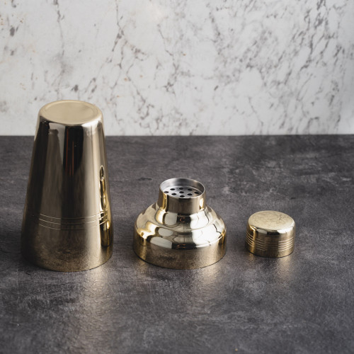 Classic Cobbler Cocktail Shaker 400ml Gold 4