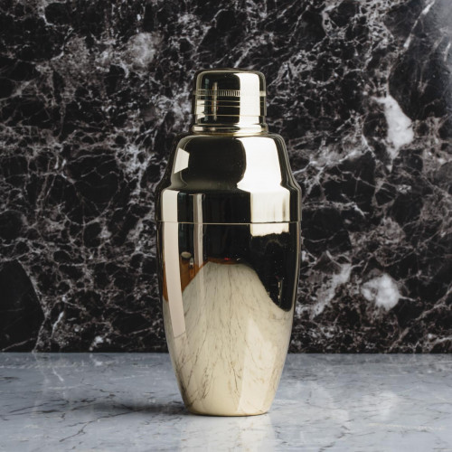 Oval 3-pieces Cocktail Shaker 500ml Gold