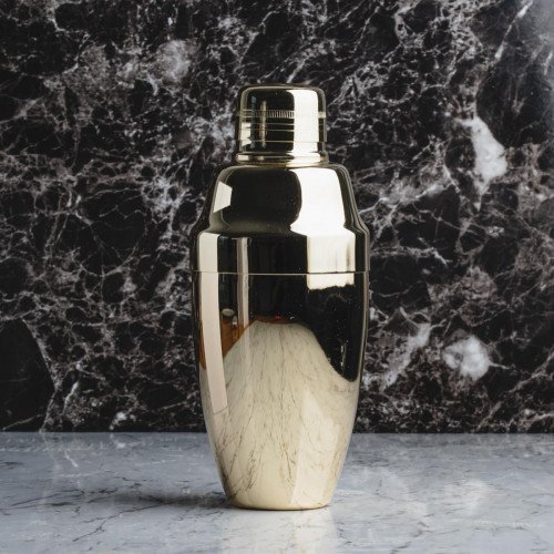 Oval 3-pieces Cocktail Shaker 500ml Gold