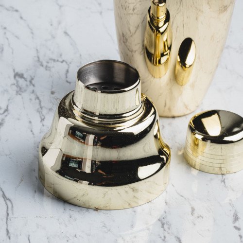 Oval 3-pieces Cocktail Shaker 500ml Gold 3