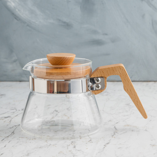 Glass Coffee Server w Wooden Handle