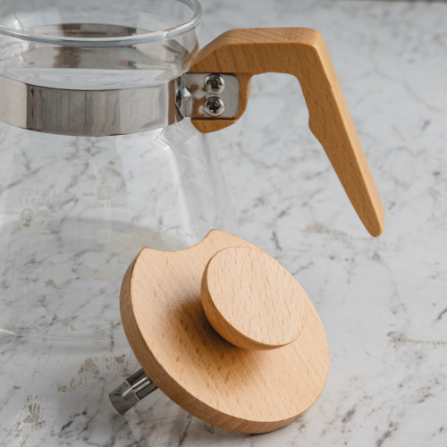 Glass Coffee Server w Wooden Handle 4