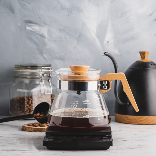 Glass Coffee Server w Wooden Handle 5