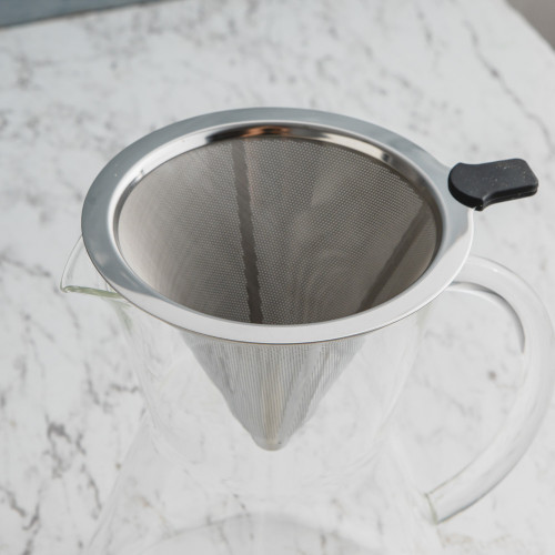 Glass Coffee Brewer w Stainless Dripper 800ml 2