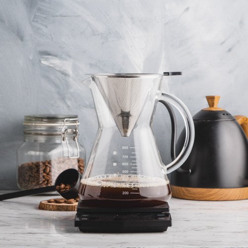 Glass Coffee Brewer w Stainless Dripper 800ml 5