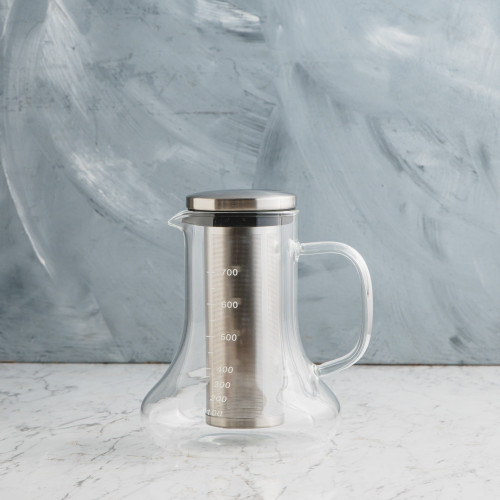 Glass Coffee Brewer w Build-In Filter Tube 700ml