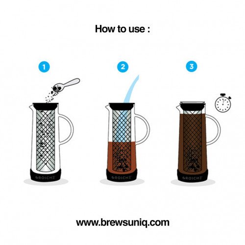 Glass Coffee Brewer w Build-In Filter Tube 700ml 6