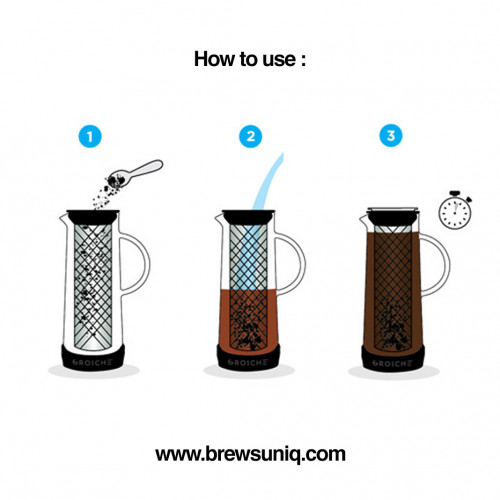 Glass Coffee Brewer w Build-In Filter Tube 700ml 6