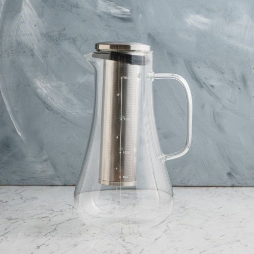 Glass Coffee Brewer w Build-In Filter Tube 1200ml