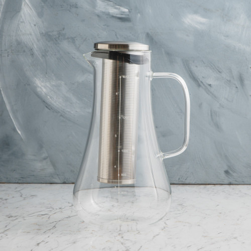 Glass Coffee Brewer w Build-In Filter Tube 1200ml