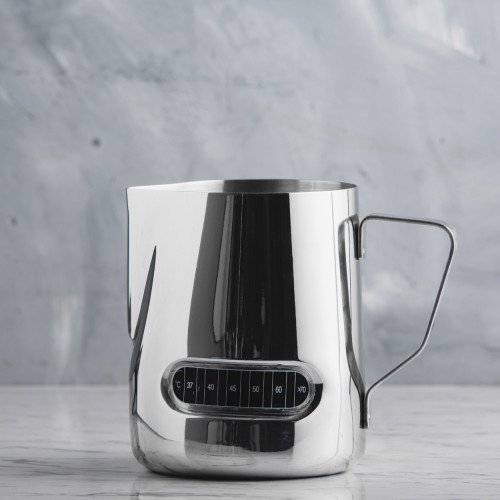 Stainless Steel Milk Jug 600ml w/ Thermometer