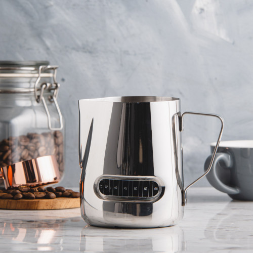 Stainless Steel Milk Jug 600ml w/ Thermometer 5