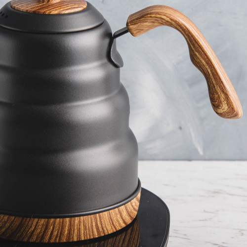 Electric Gooseneck Kettle Set Wood & Black 1L 2