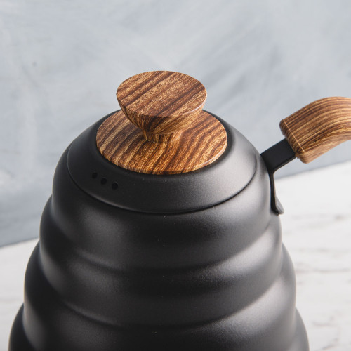 Electric Gooseneck Kettle Set Wood & Black 1L 3