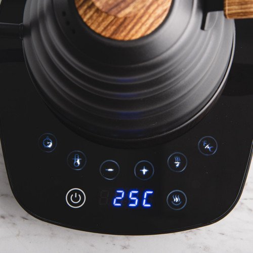 Electric Gooseneck Kettle Set Wood & Black 1L 7