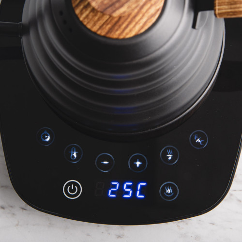 Electric Gooseneck Kettle Set Wood & Black 1L 7