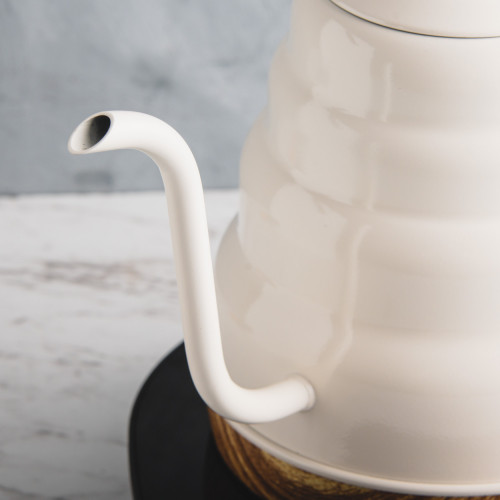 Electric Gooseneck Kettle Set Wood & White 1L 3