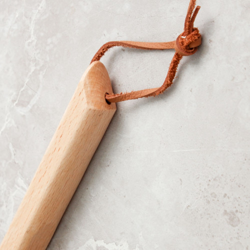 Coffee Grinder Brush / Beech Brown + Cloth Bag 2