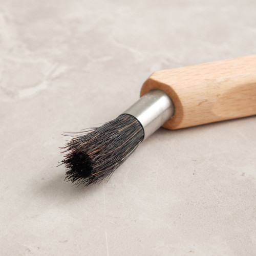 Coffee Grinder Brush / Beech Brown + Cloth Bag 3