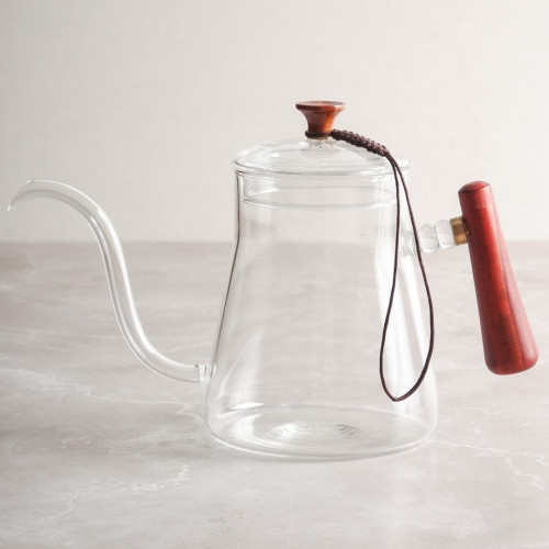 Vintage Style Glass Kettle 600ml - Straight Handle