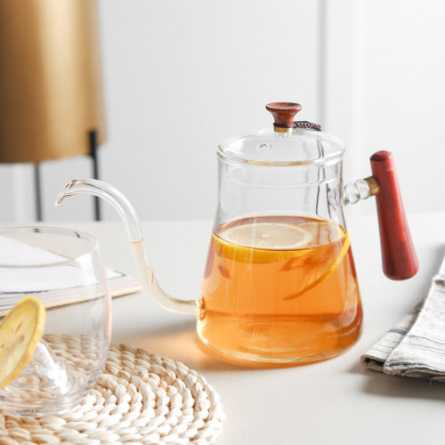 Vintage Style Glass Kettle 600ml - Straight Handle 6