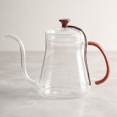 Vintage Style Glass Kettle 600ml - Braided Handle