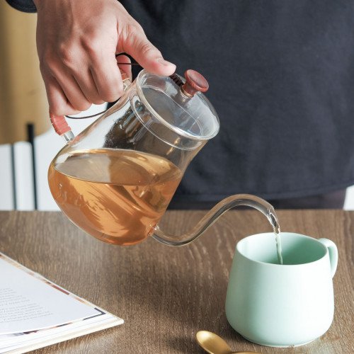 Vintage Style Glass Kettle 600ml - Braided Handle 4
