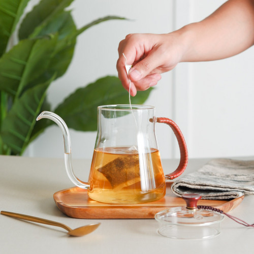 Vintage Style Glass Kettle 600ml - Braided Handle 5