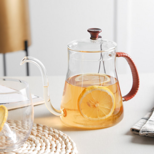 Vintage Style Glass Kettle 600ml - Braided Handle 6