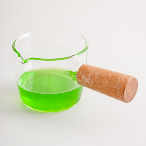 Glass Mini Creamer Jug Wood Handle 4