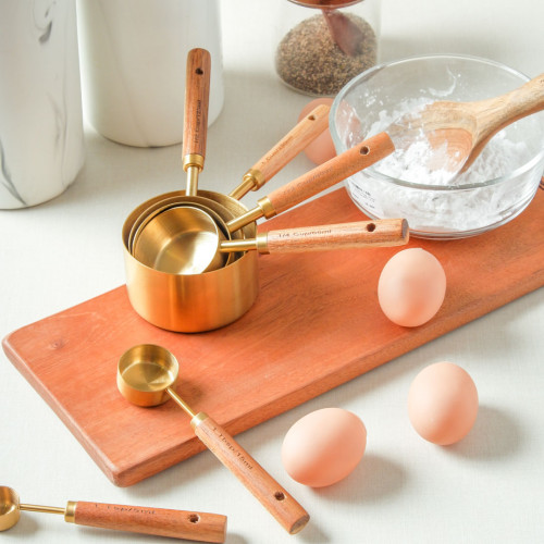 Set of 8 Measuring Spoon - Walnut Handle 8