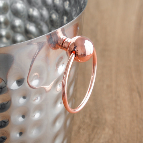 Stainless Beverage Tub Rose Gold Handle 3